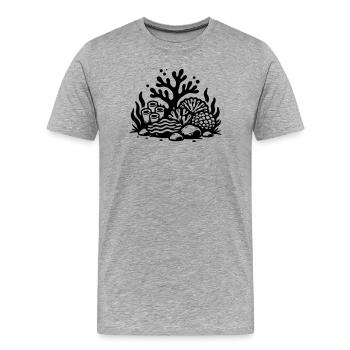 Symbole corallien Océan récif corallien - T-shirt bio Premium Homme - gris chiné - Devant - Damien (186cm)