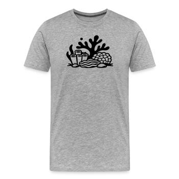Océan récif corallien - T-shirt bio Premium Homme - gris chiné - Devant - Damien (186cm)