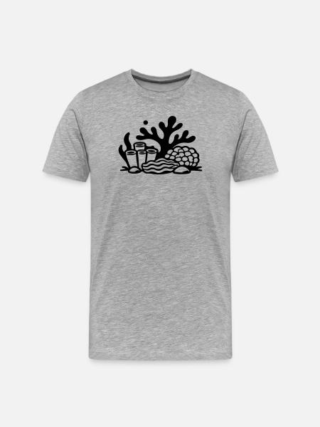 Océan récif corallien - T-shirt bio Premium Homme - gris chiné