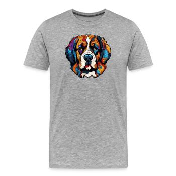 Dog Comic - Men's Premium Organic T-Shirt - heather grey - Front - Damien (186cm)