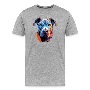 Pop Art de bandes dessinées pour chiens - T-shirt bio Premium Homme - gris chiné - Devant - Damien (186cm)
