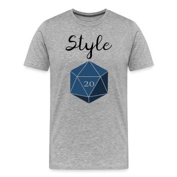 Style Check d20 - Men's Premium Organic T-Shirt - heather grey - Front - Damien (186cm)