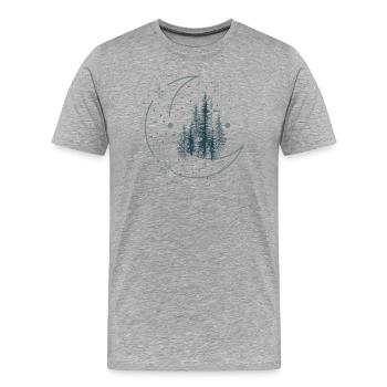 Nachthimmel über dem Wald - Männer Premium Bio T-Shirt - Grau meliert - Vorne - Damien (186cm)