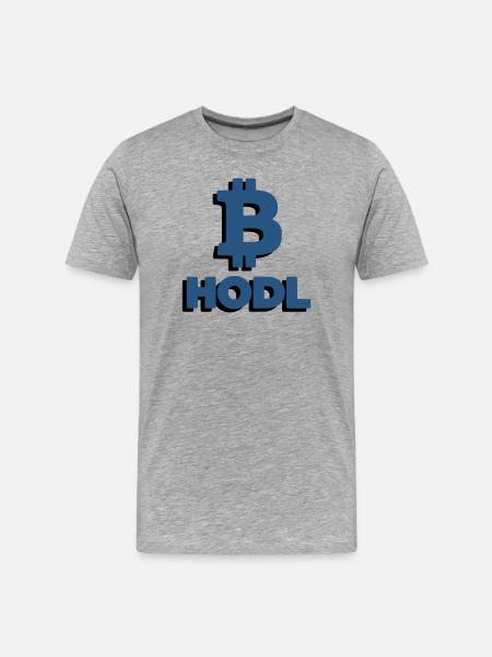 Bitcoin HODL Logo Lettering Crypto - Men's Premium Organic T-Shirt - heather grey