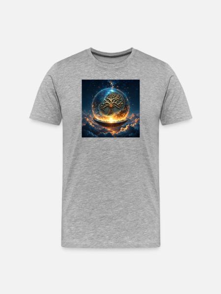 Celestial Orb Tree - Men's Premium Organic T-Shirt - heather grey