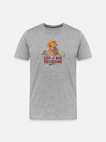 Cat CEO: CEO of Bad Decisions - Men's Premium Organic T-Shirt - heather grey
