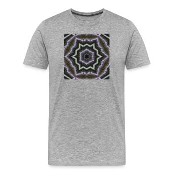Kaleidoskopischer Sternen-Mandala - Männer Premium Bio T-Shirt - Grau meliert - Vorne - Damien (186cm)