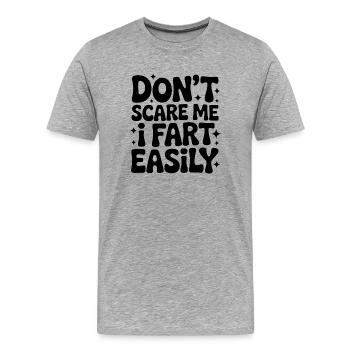 Furzen Sprüche Furz Lustiges Furzen Geschenk - Männer Premium Bio T-Shirt - Grau meliert - Vorne - Damien (186cm)