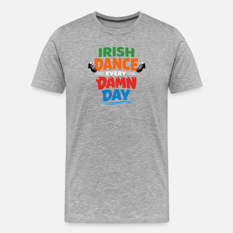 Irischer Tanz Step-dancing Celtic Fan - Männer Premium Bio T-Shirt - Grau meliert