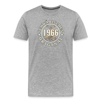60th Birthday 2026 Swabian Original Gift - Men's Premium Organic T-Shirt - heather grey - Front - Damien (186cm)