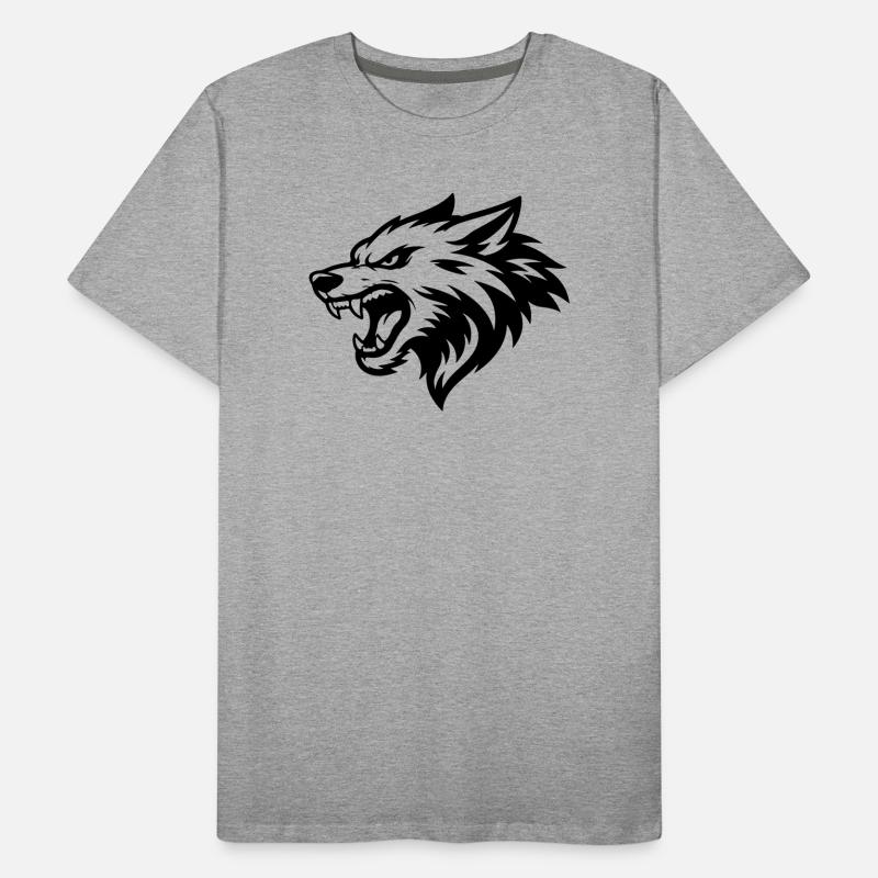 Wolf Kopf Männer Premium Bio T-Shirt