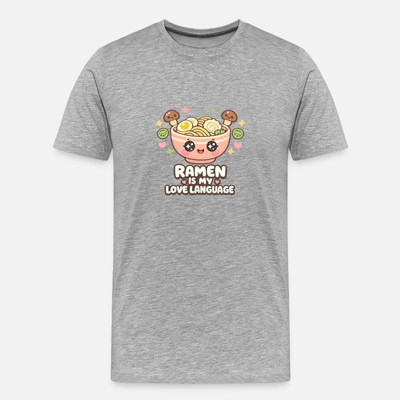 Ramen is Life - Männer Premium Bio T-Shirt - Grau meliert