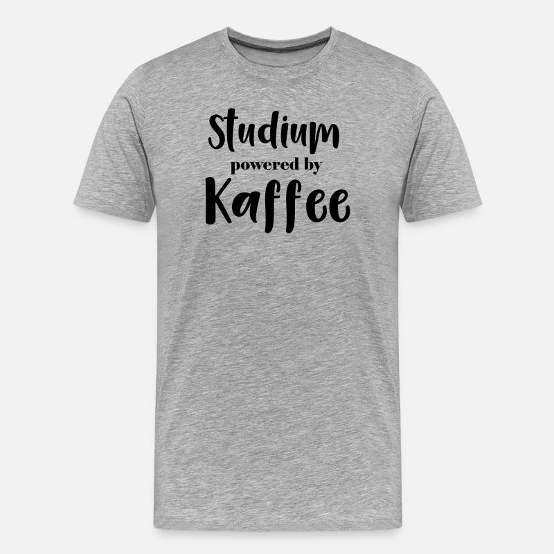 Studium powered by Kaffee - Männer Premium Bio T-Shirt - Grau meliert