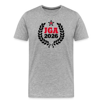 Enterrement de vie de garçon 2026 Enterrement de vie de garçon Étoile Mariage Mariage - T-shirt bio Premium Homme - gris chiné - Devant - Damien (186cm)