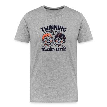 Partnerschaft mit meiner Lehrer-Bestie - Männer Premium Bio T-Shirt - Grau meliert - Vorne - Damien (186cm)