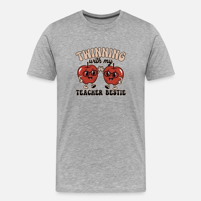 Partnerschaft mit meiner besten Lehrerin - Männer Premium Bio T-Shirt - Grau meliert
