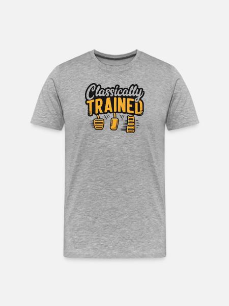 Classically Trained Manual Car Driver Pedals - Men's Premium Organic T-Shirt - heather grey