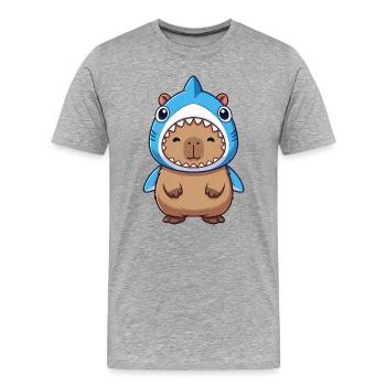 Costume de cochon d’Inde Hamster Capybara mignon Samba - T-shirt bio Premium Homme - gris chiné - Devant - Damien (186cm)
