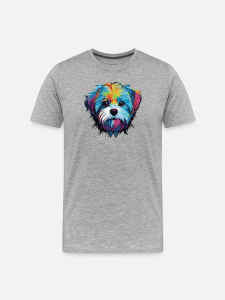Dog Comic Dog Head - Men's Premium Organic T-Shirt - heather grey