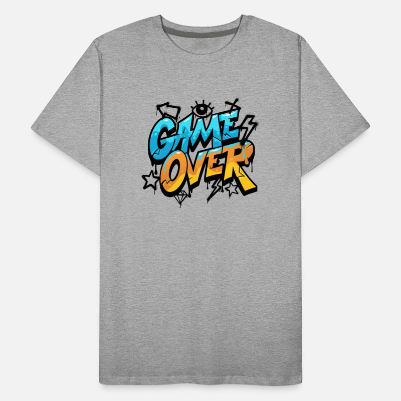Game Over Graffiti Neon Men's Premium Organic T-Shirt