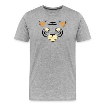 Graphique Cool Tiger Face Art de la faune de grands félins - T-shirt bio Premium Homme - gris chiné - Devant - Damien (186cm)