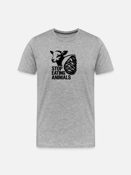 Stop Animal Cruelty Shirt - Men's Premium Organic T-Shirt - heather grey