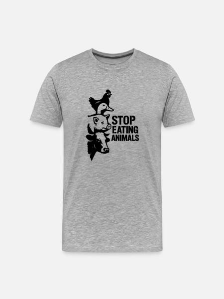 Animal silhouette with font accent - Men's Premium Organic T-Shirt - heather grey
