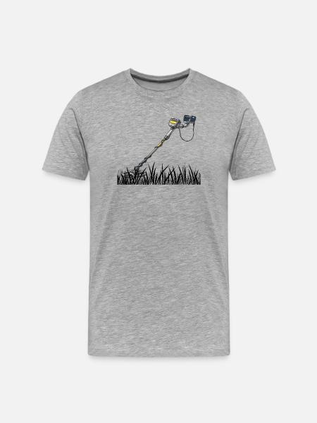 Metalldetektor - Männer Premium Bio T-Shirt - Grau meliert