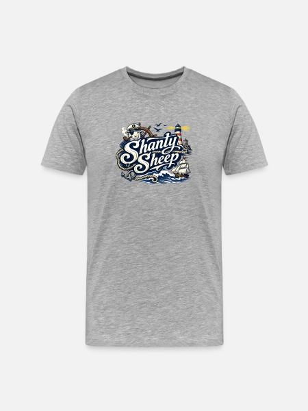 Shanty Sheep Nautical Graphic - Men's Premium Organic T-Shirt - heather grey