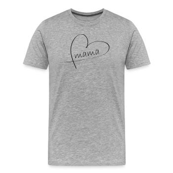 Mama - Männer Premium Bio T-Shirt - Grau meliert - Vorne - Damien (186cm)