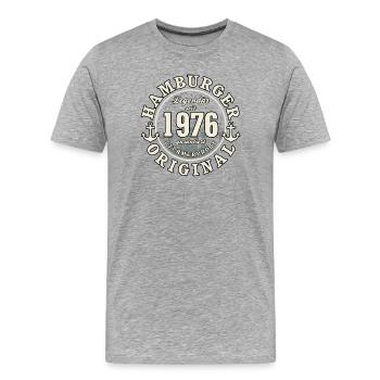 50th Birthday 2026 Hamburg Original Gift - Men's Premium Organic T-Shirt - heather grey - Front - Damien (186cm)