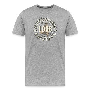 40th Birthday 2026 Swabian Original Gift - Men's Premium Organic T-Shirt - heather grey - Front - Damien (186cm)