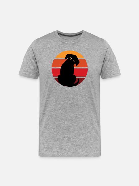 Sunset Hundesilu - Men's Premium Organic T-Shirt - heather grey