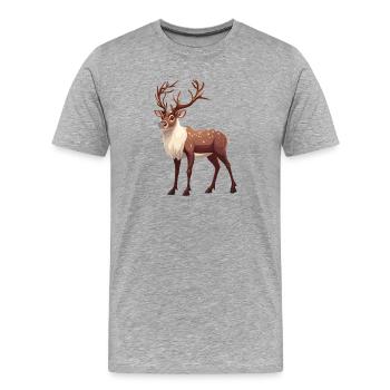 Rentiere Rentier - Männer Premium Bio T-Shirt - Grau meliert - Vorne - Damien (186cm)