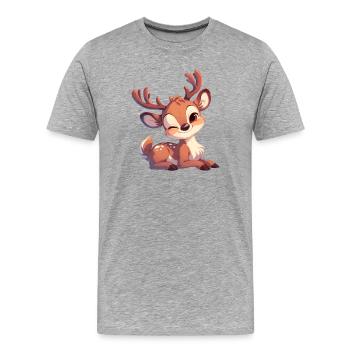 Rentiere Rentier - Männer Premium Bio T-Shirt - Grau meliert - Vorne - Damien (186cm)