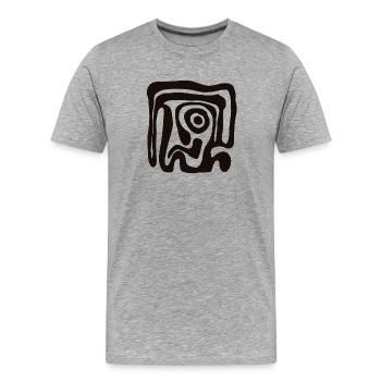 Spirale abstraite noire - T-shirt bio Premium Homme - gris chiné - Devant - Damien (186cm)