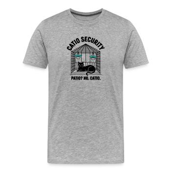 Équipe de sécurité Catio Patio No Catio - T-shirt bio Premium Homme - gris chiné - Devant - Damien (186cm)