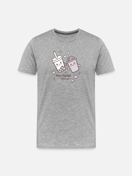 Boba Amis: Mélange Parfait - T-shirt bio Premium Homme - gris chiné