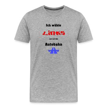 Ich wähle Links - Männer Premium Bio T-Shirt - Grau meliert - Vorne - Damien (186cm)