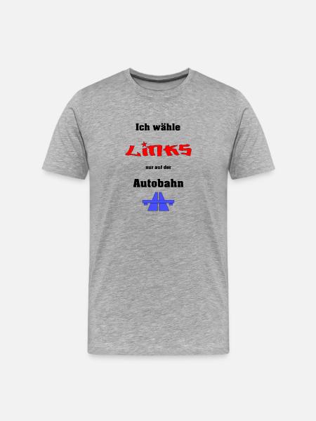 Ich wähle Links - Männer Premium Bio T-Shirt - Grau meliert