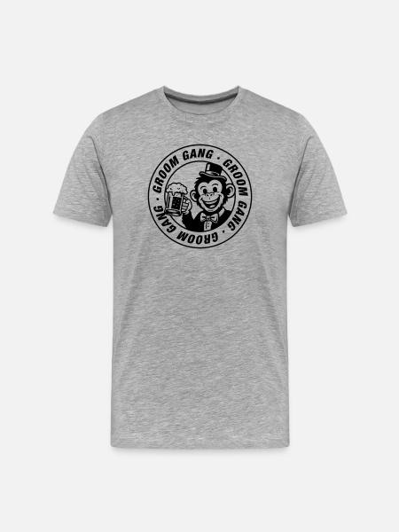 Groom Gang Bachelor Party Monkey - Men's Premium Organic T-Shirt - heather grey