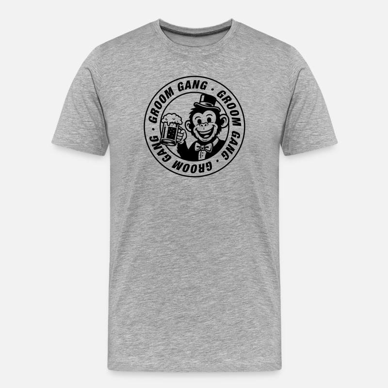 Groom Gang Polterabend Affe - Männer Premium Bio T-Shirt - Grau meliert