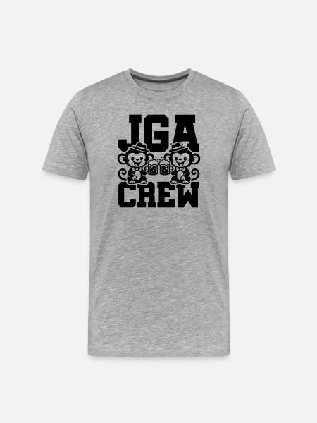 Jga Crew Junggesellenabschied Affe - Männer Premium Bio T-Shirt - Grau meliert