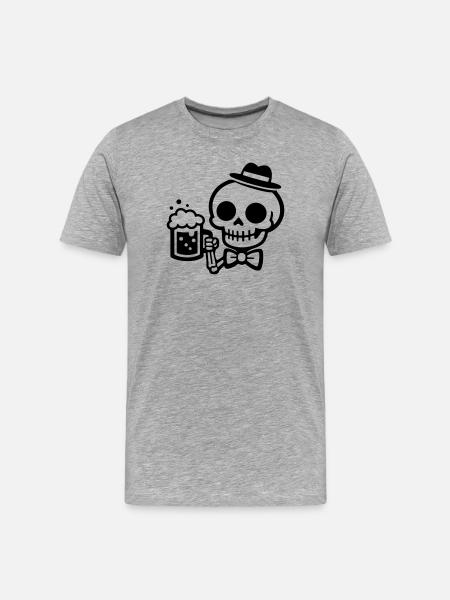 Skeleton Beer - Men's Premium Organic T-Shirt - heather grey