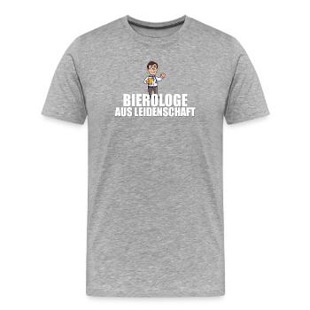 Passionné de bérologie - T-shirt bio Premium Homme - gris chiné - Devant - Damien (186cm)