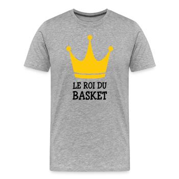 The King of Basketball - Men's Premium Organic T-Shirt - heather grey - Front - Damien (186cm)