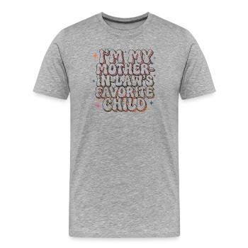 Lieblingskindlicher Schwiegermutter-grooviger Humor - Männer Premium Bio T-Shirt - Grau meliert - Vorne - Damien (186cm)