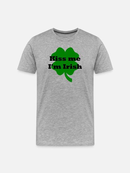 kiss me I'm irish - Men's Premium Organic T-Shirt - heather grey