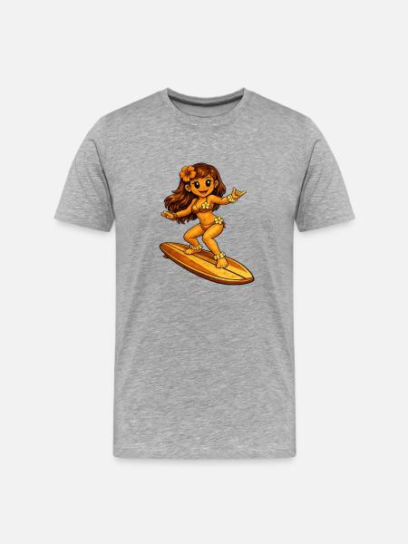 Surfer Hawaiian style - Men's Premium Organic T-Shirt - heather grey