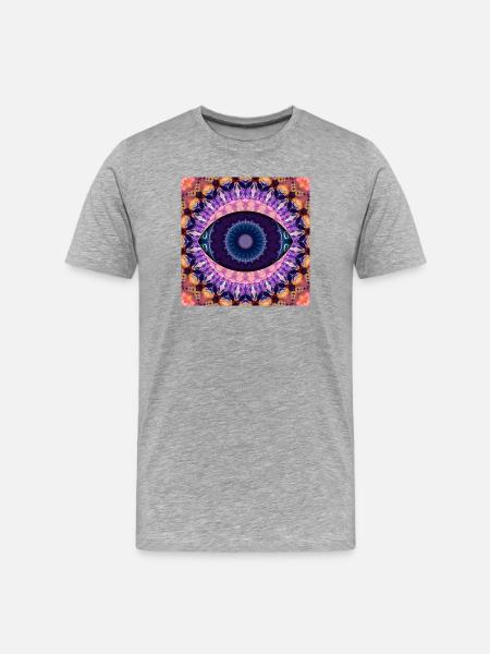 Kaleidoscopic eye mandala - Men's Premium Organic T-Shirt - heather grey